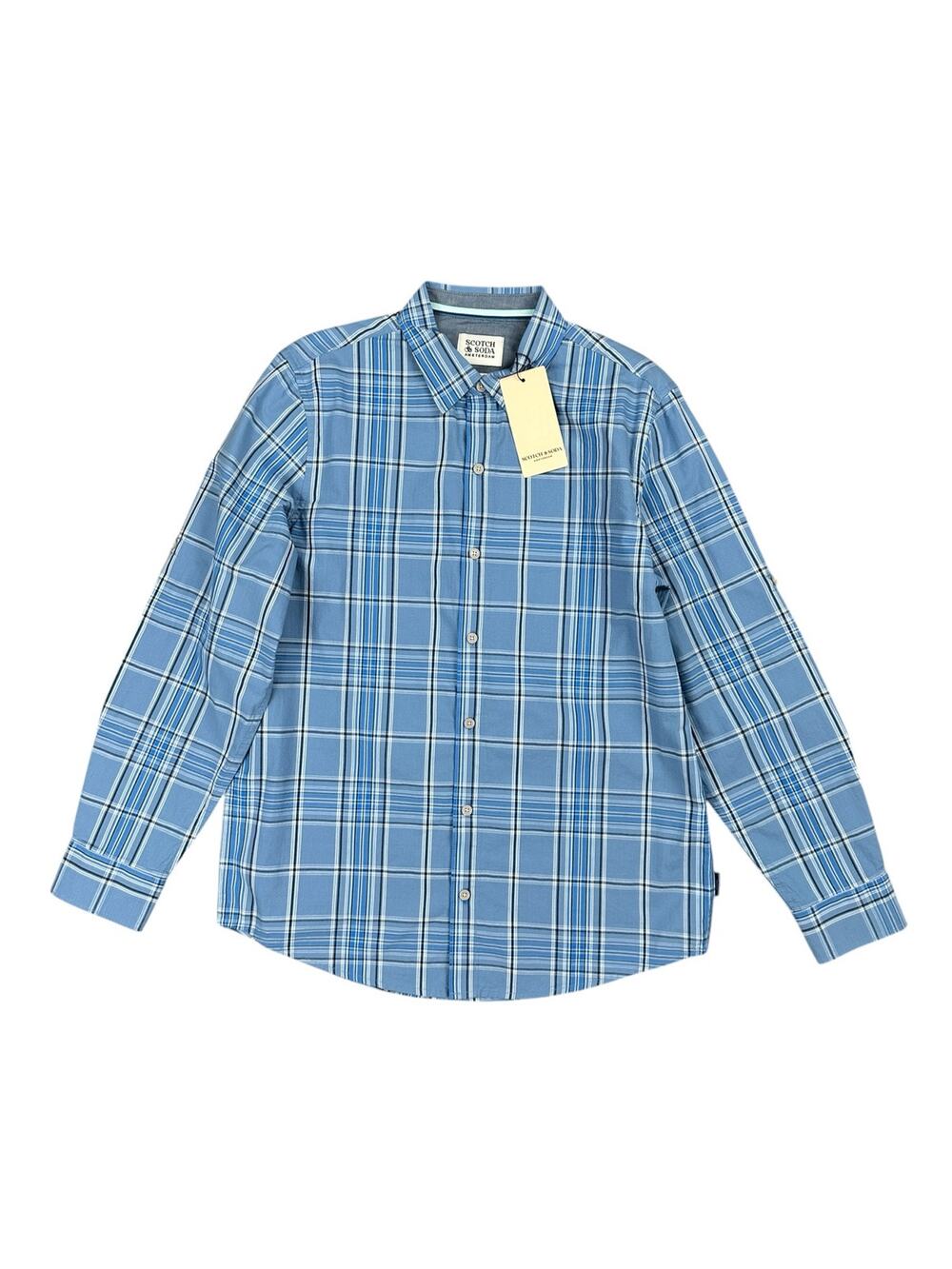 Scotch & Soda Infinity Plaid Yarn Dye Long Sleeve Shirt Infinity — Size Small